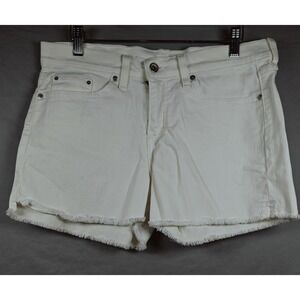 Levi's Women's white denim‎ Shorts Raw Hem Size 6